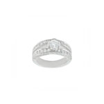 Two Band Diamond Engagement Ring