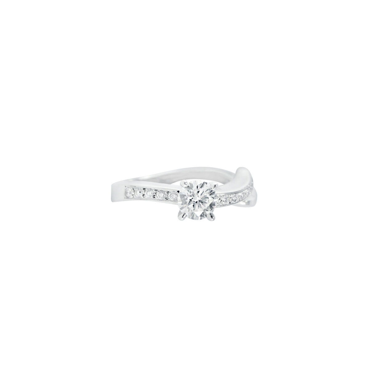 Channel Set Twist Diamond Engagement Ring - Image 2