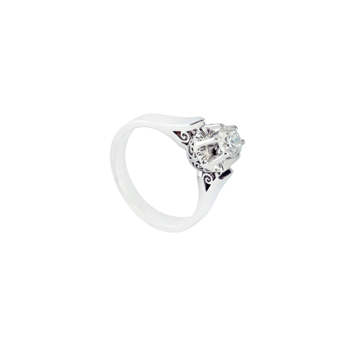 Six Claw Solitaire Diamond Engagement Ring - Image 2