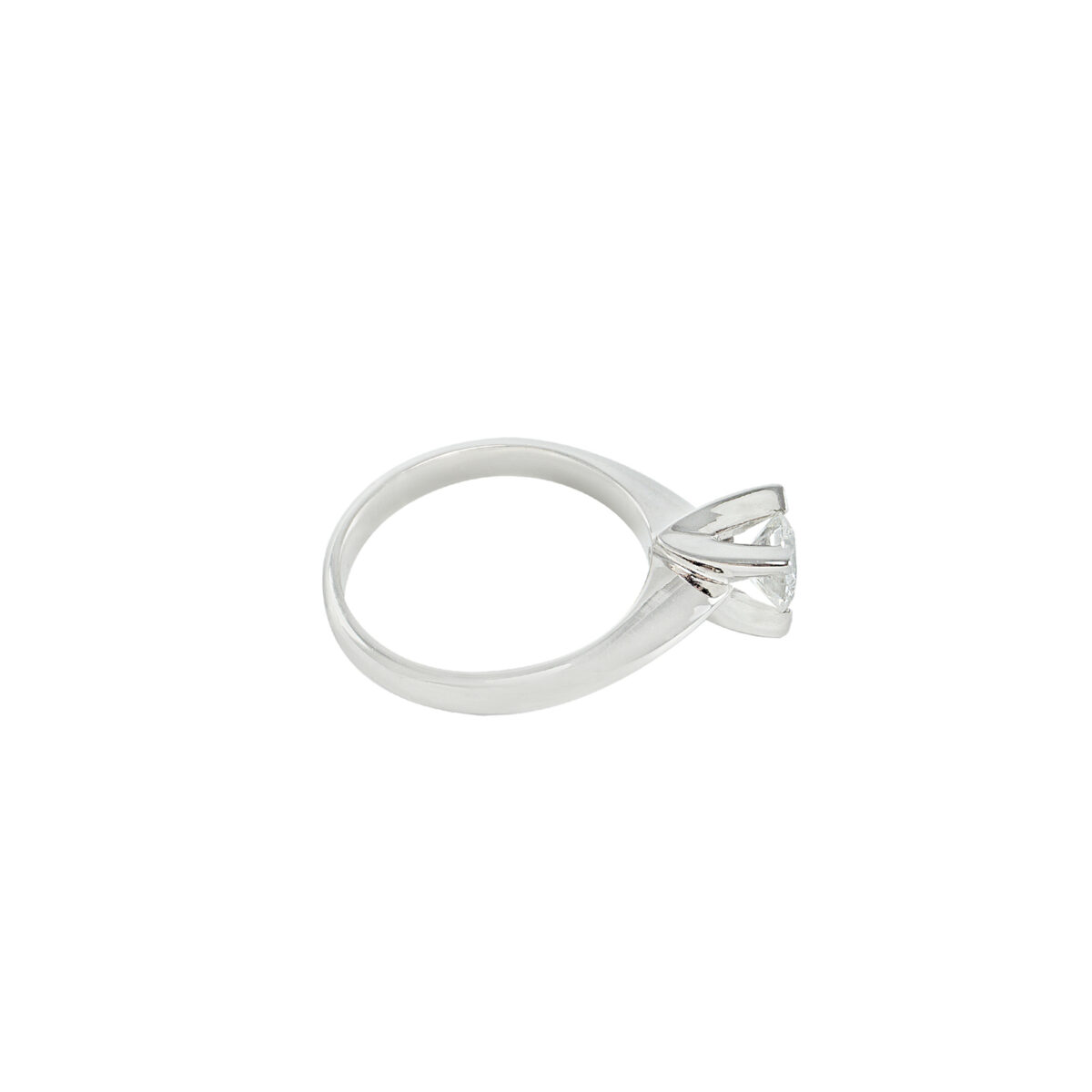 Classic Tapered Four Claw Solitaire Engagement Ring - Image 2