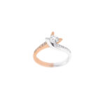Two Tone Twirling Solitaire Diamond Engagement Ring