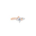 Two Tone Twirling Solitaire Diamond Engagement Ring - Image 2