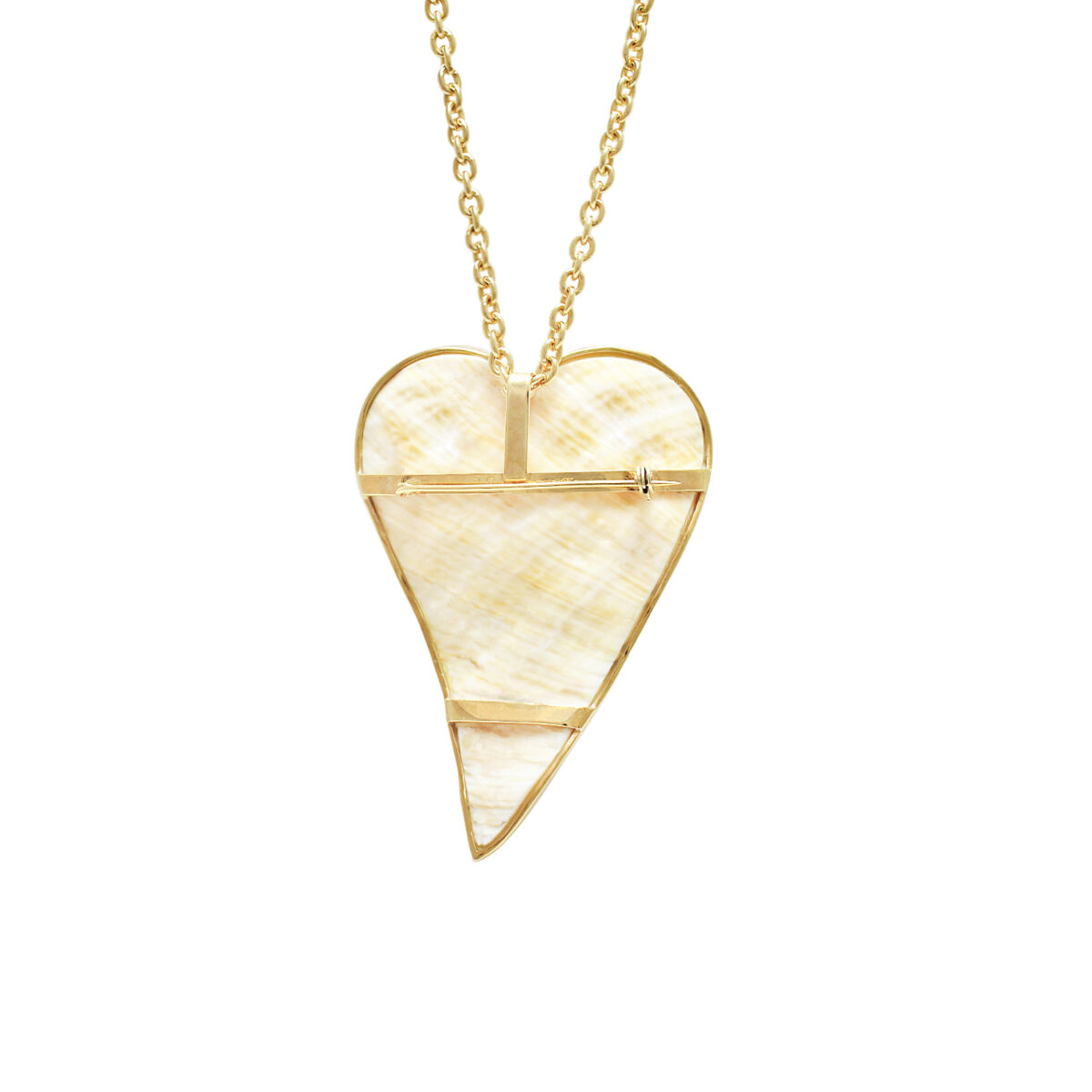 Elena Votsi Seashell Heart Pendant/Brooch - Image 2