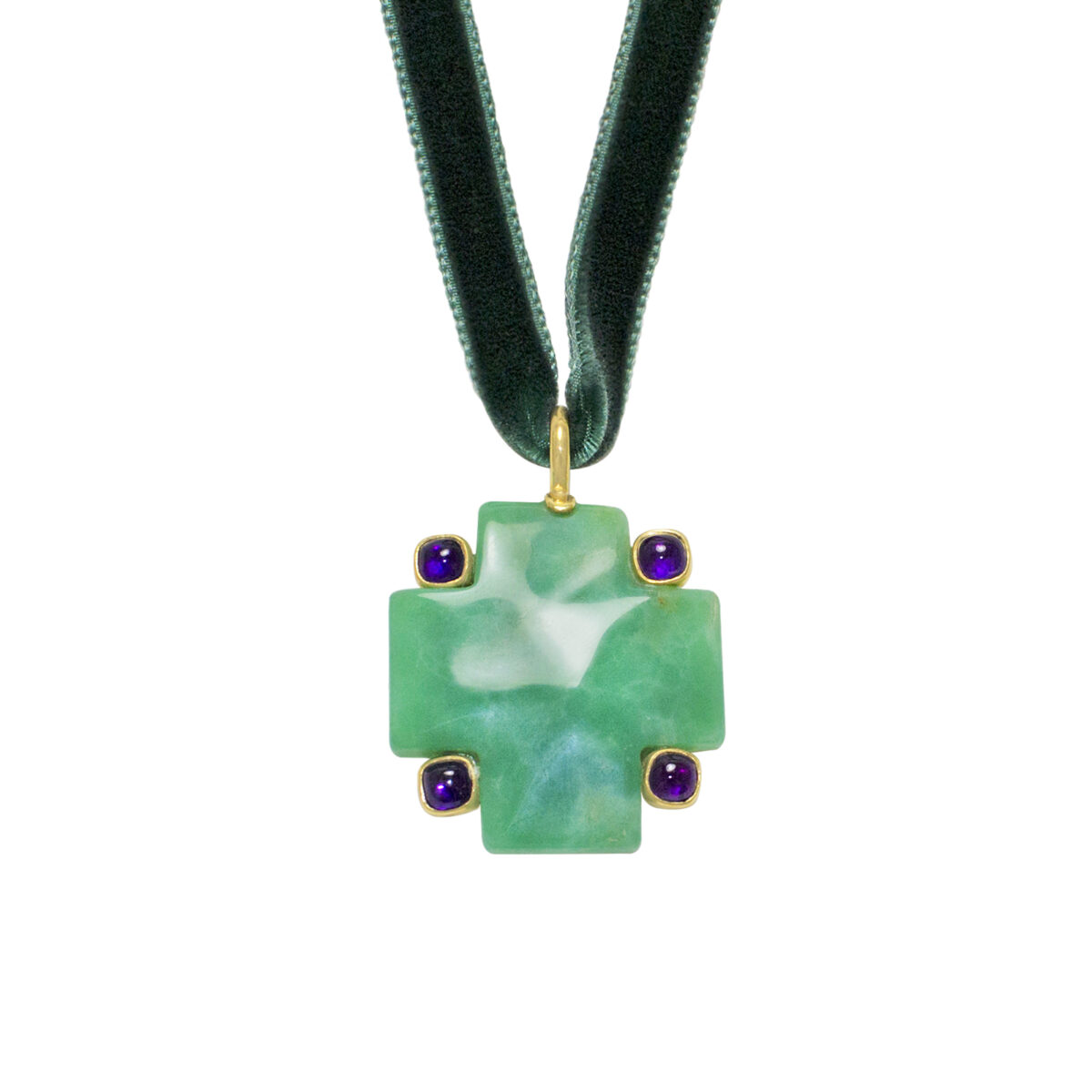 Elena Votsi Jade and Amethysts Cross - Image 1