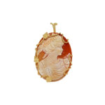 Cameo Floral Girl Brooch