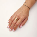 Gavello Corpo Double Lines Rose Gold Ring - Image 2