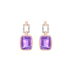 Amethyst Diamond Dangle Earrings