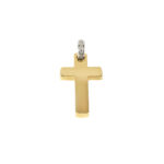 Two Tone Diamond Cross Pendant