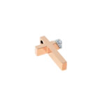 Two Tone Diamond Cross Pendant - Image 2