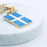 Land Greek Flag Gold Key Ring - Image 2