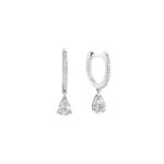 Teardrop Diamond Dangling Earrings