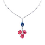 Diamond Riviera Sapphire & Tourmaline Necklace