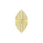 Vertical Lines Diamond Geometrical Gold Ring