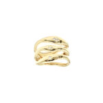 Three Raws Wavy Gold Ring - Image 2