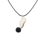 Tsarouchi Black Slim Silver Necklace
