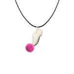 Tsarouchi Pink Slim Silver Necklace