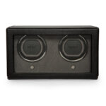 Wolf Black Cub Double Watch Winder with Cover