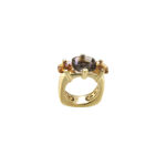 Pitti e Sisi Three Smoky-Cognac Quartz Stones Gold Ring