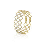 Oro Trend Diamond Wavy Strands Gold Bracelet