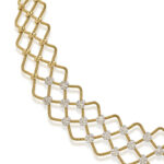 Oro Trend Diamond Wavy Strands Gold Necklace - Image 2