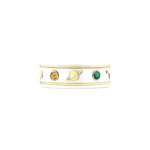 Gucci Icon White Band with Gemstones Gold Ring - Image 3