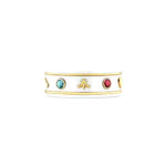 Gucci Icon White Band with Gemstones Gold Ring - Image 2