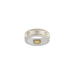 Gucci Icon Gold White Band Interlocking G Ring - Image 2