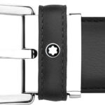 Montblanc Horseshoe Buckle Gray Leather Belt 35mm - Image 3