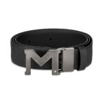 Montblanc M Buckle Black Leather Belt 35mm