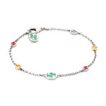 Gucci Interlocking Multicolor Enamel Silver Bracelet