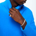 Gucci Tag Interlocking Diagonal Silver Bracelet - Image 3