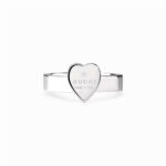 Gucci Trademark with Heart Pendant Silver Ring - Image 2