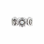 Gucci GG Marmont Double G Mother of Pearl Silver Ring - Image 3