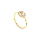 Gucci Interlocking G with Diamonds Yellow Gold Ring