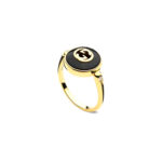 Gucci Interlocking Black Yellow Gold 18k Ring