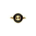 Gucci Interlocking Black Yellow Gold 18k Ring - Image 2
