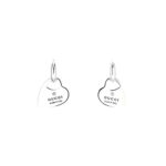 Gucci Trademark Pendant Silver Hoop Earrings