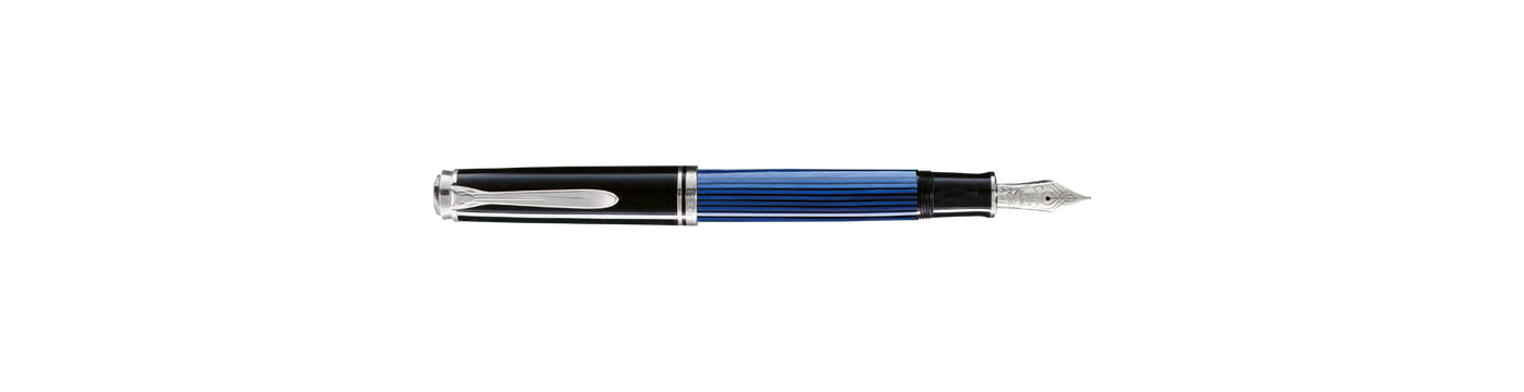M805_M405_Black_Blue_matching_R800 Pelikan Souverän M405 Black-Blue Fountain Pen - Image 1